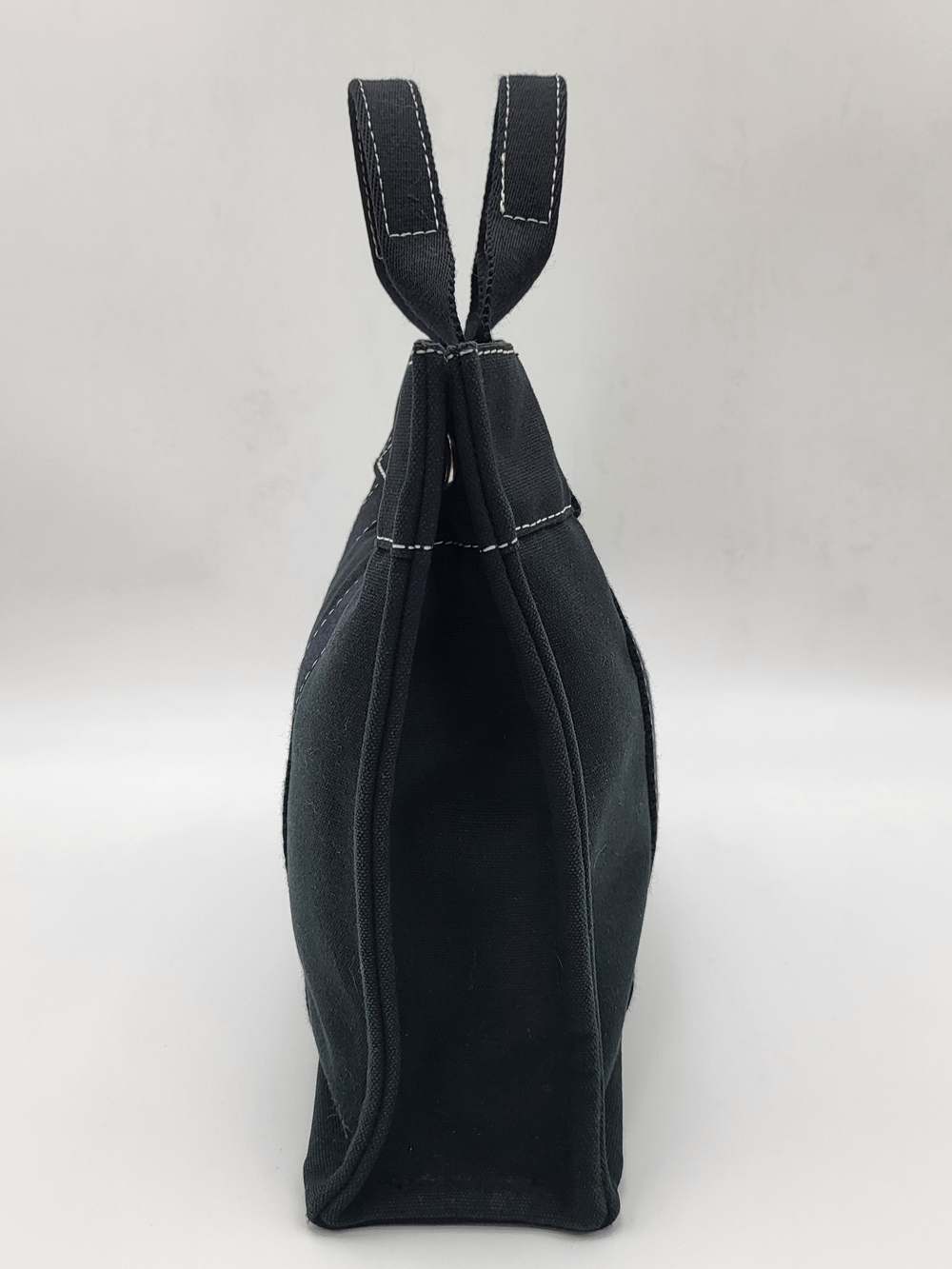 HERMES Black Canvas Herline PM Tote Bag, Authentic w/COA. - Picture 4 of 15
